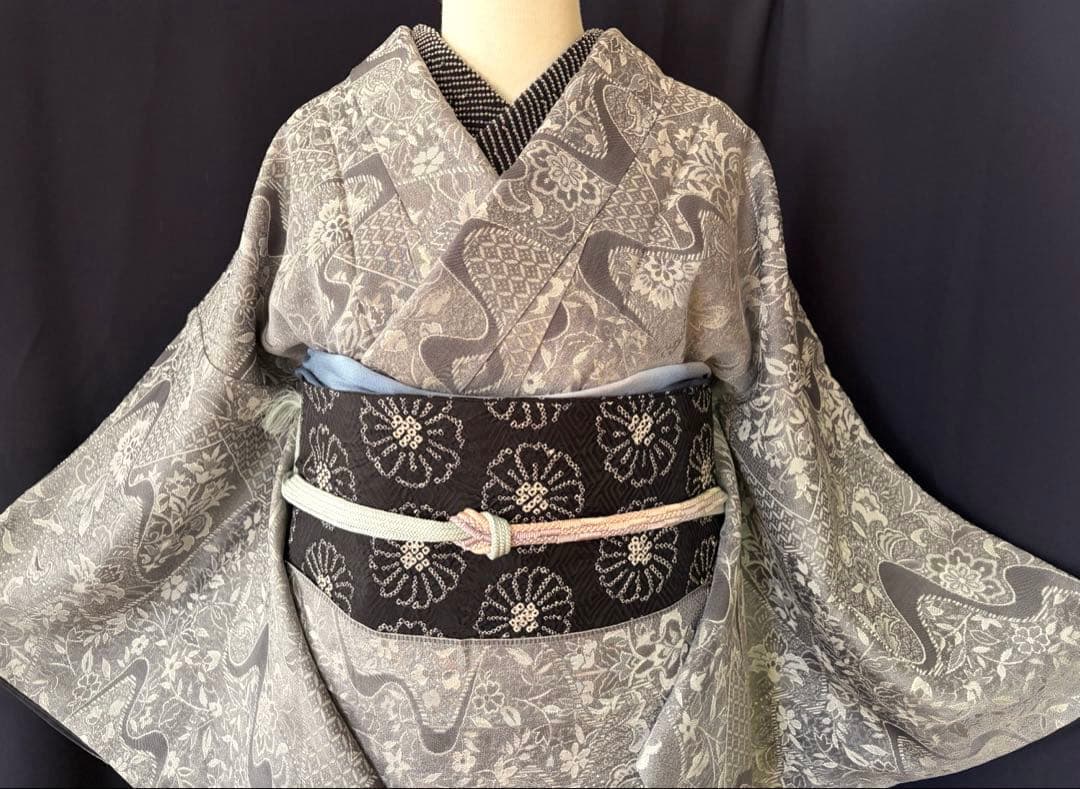 ★専用★ おまとめ【小紋】天目織　流水文　⚫︎【袋帯】