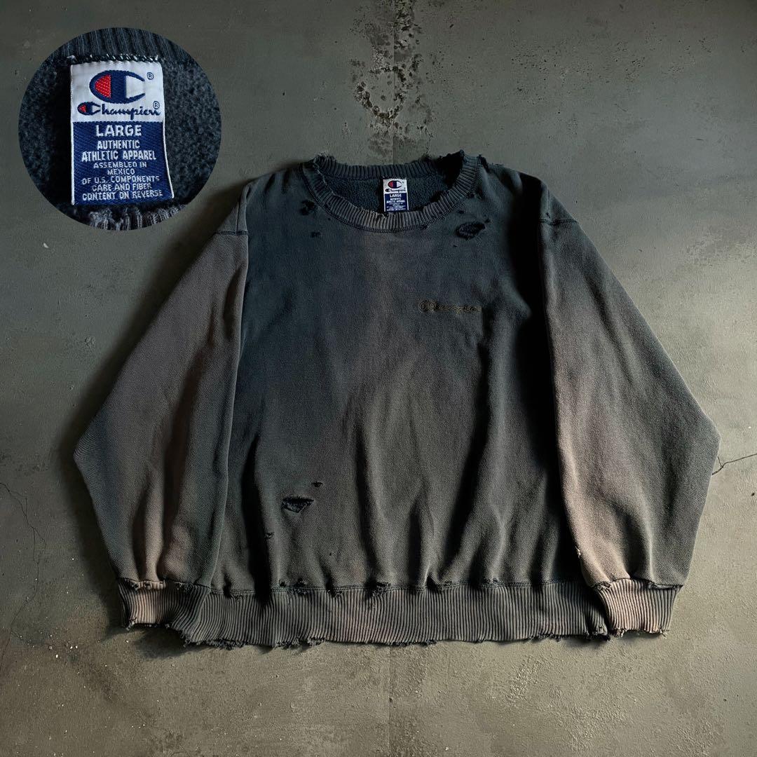 90's Champion”sun fade ”grunge”borosweat