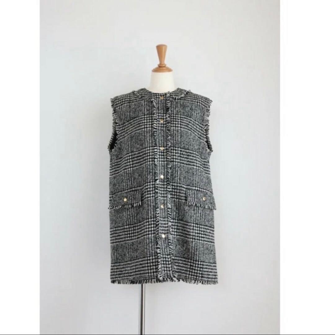 girlish ガーリッシュ グレンチェックツイードジレ