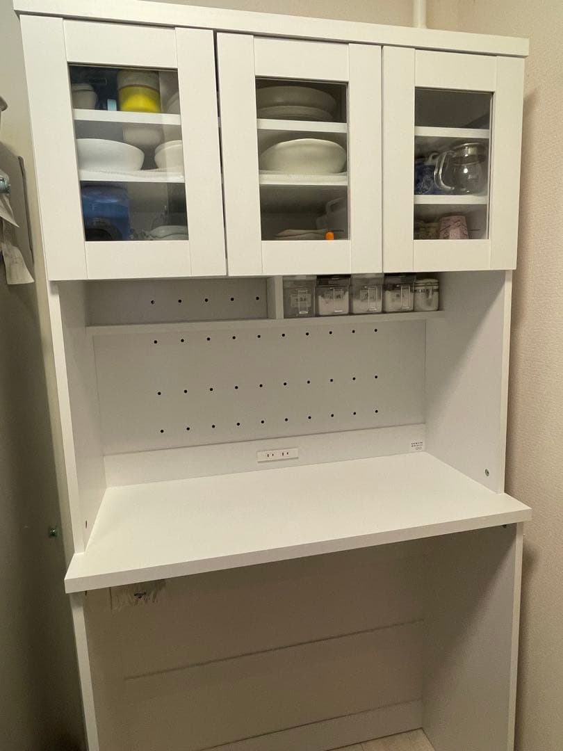 Reo丸 LOWYA ロウヤ 食器棚 ゴミ箱上ラック 幅90cm ホワイト