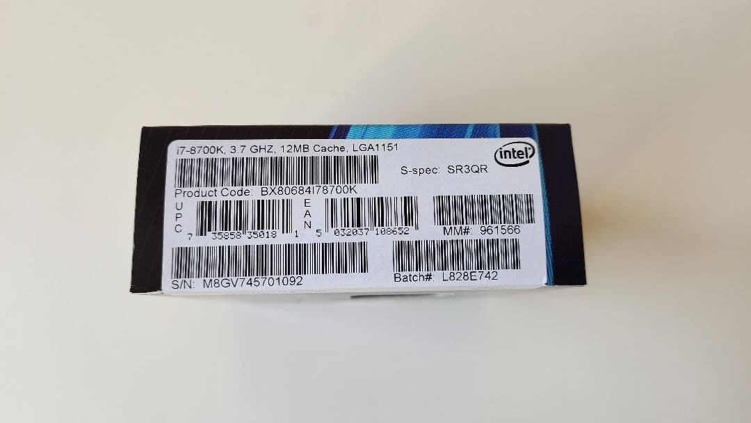 CPU Intel Core i7-8700K LGA1151 CPU 3.7GHZ