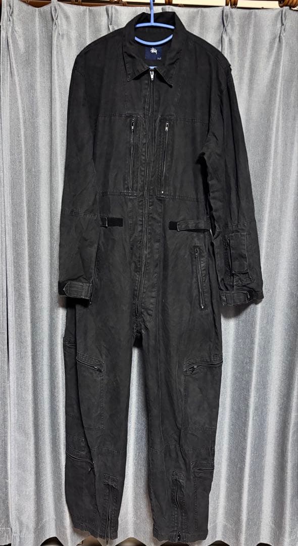 OLDSTUSSY つなぎ 黒 Lサイズ