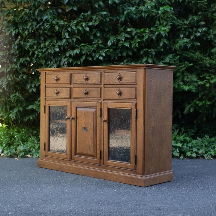 勇峰工芸 花柄 サイドボード ナラ材 葉山ガーデン 葉山家具 旭川 北海道