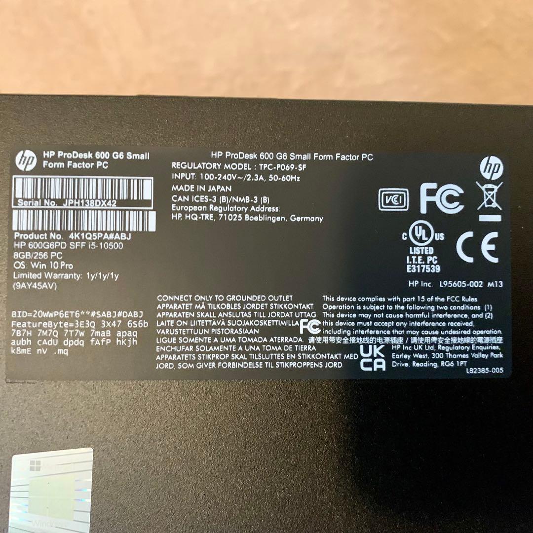 【新品未使用】HP 600G6PD SFF i5-10500