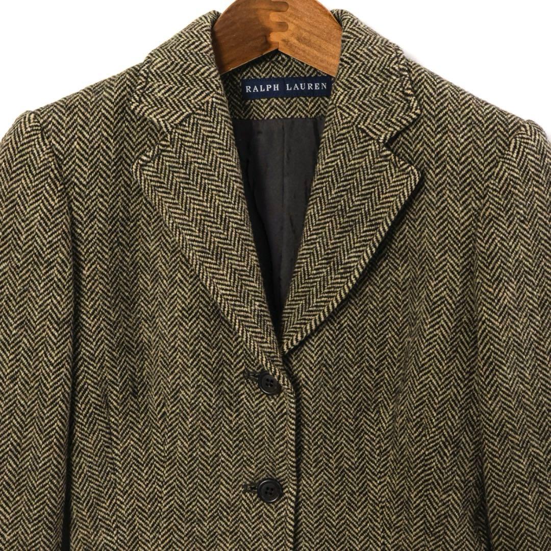 H4510◾️ラルフローレン　３釦ツイードジャケット　Y2K