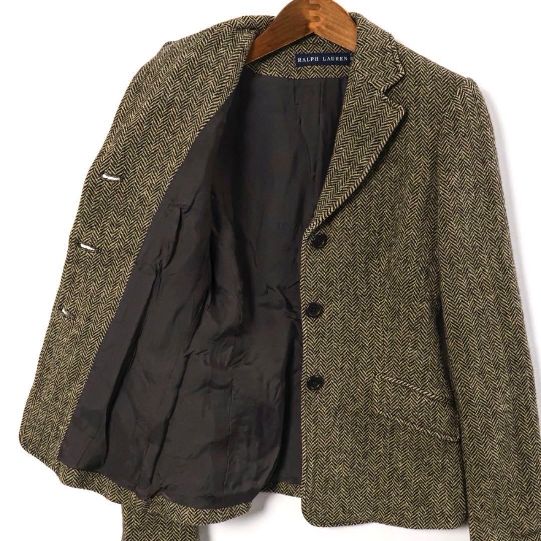 H4510◾️ラルフローレン　３釦ツイードジャケット　Y2K