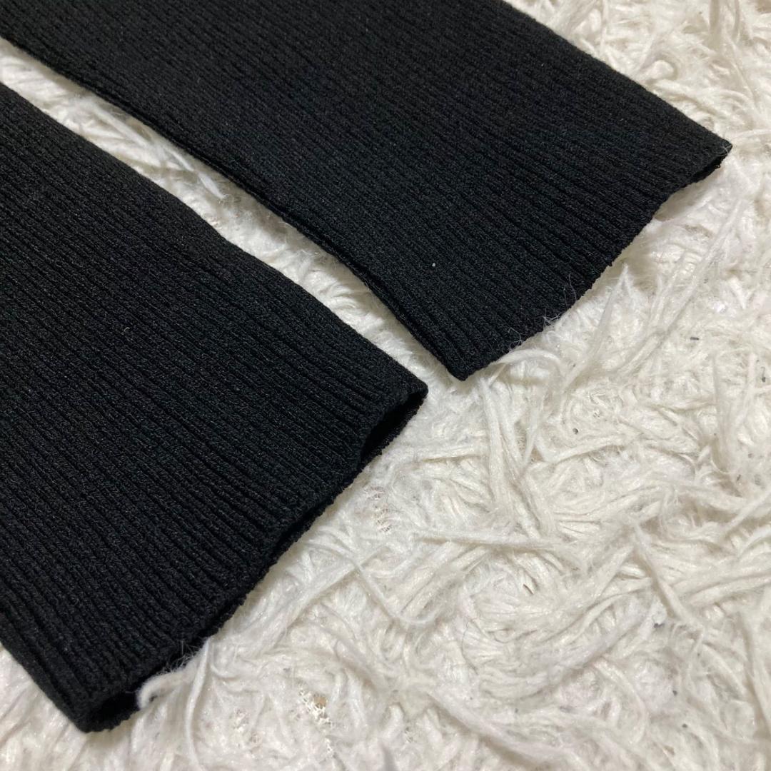 美品✨アディアム 23年 ハイネック リブ ニット チュニック 長袖 ブラック