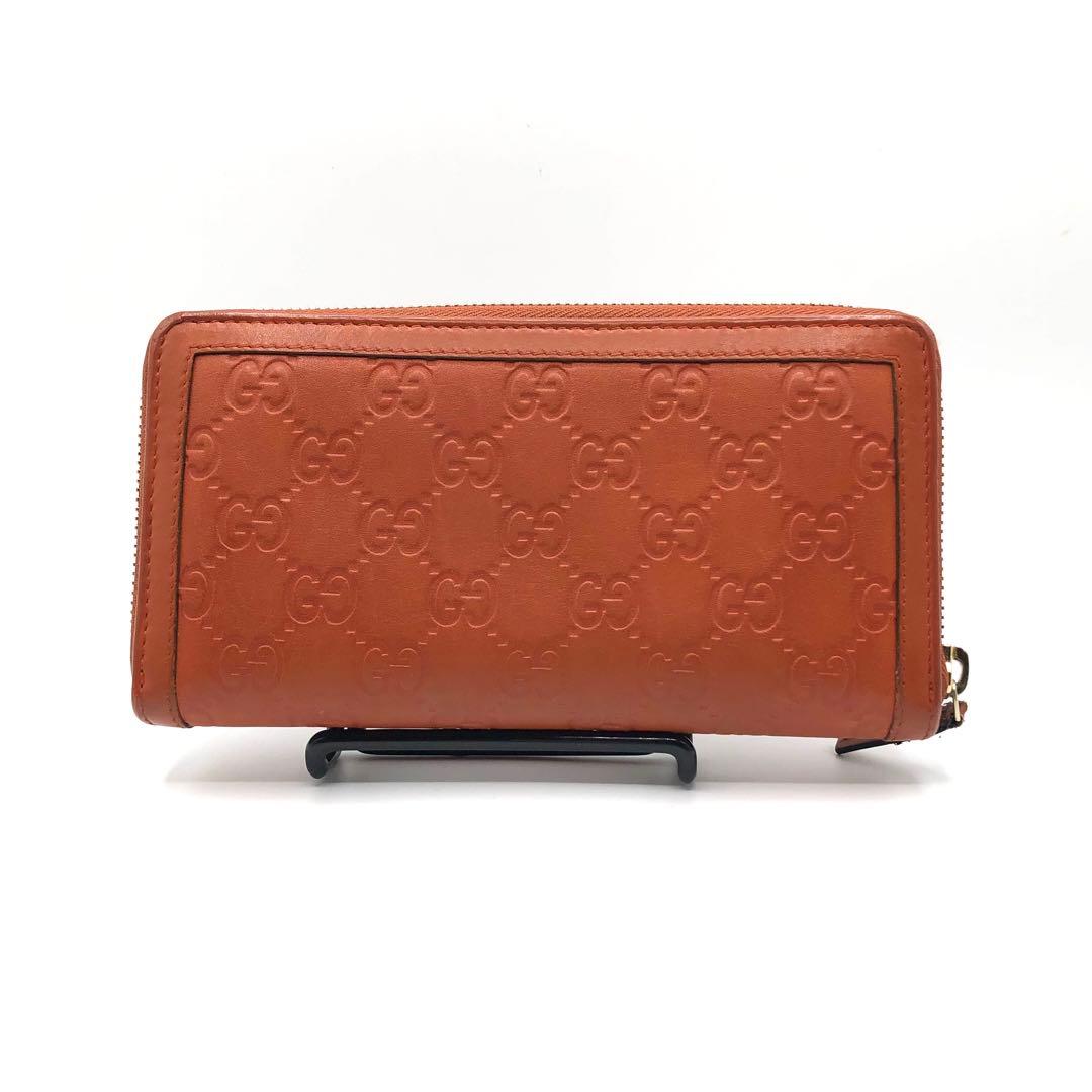 グッチ GG シマ インターロッキング 長財布 ラウンドジップ レザー