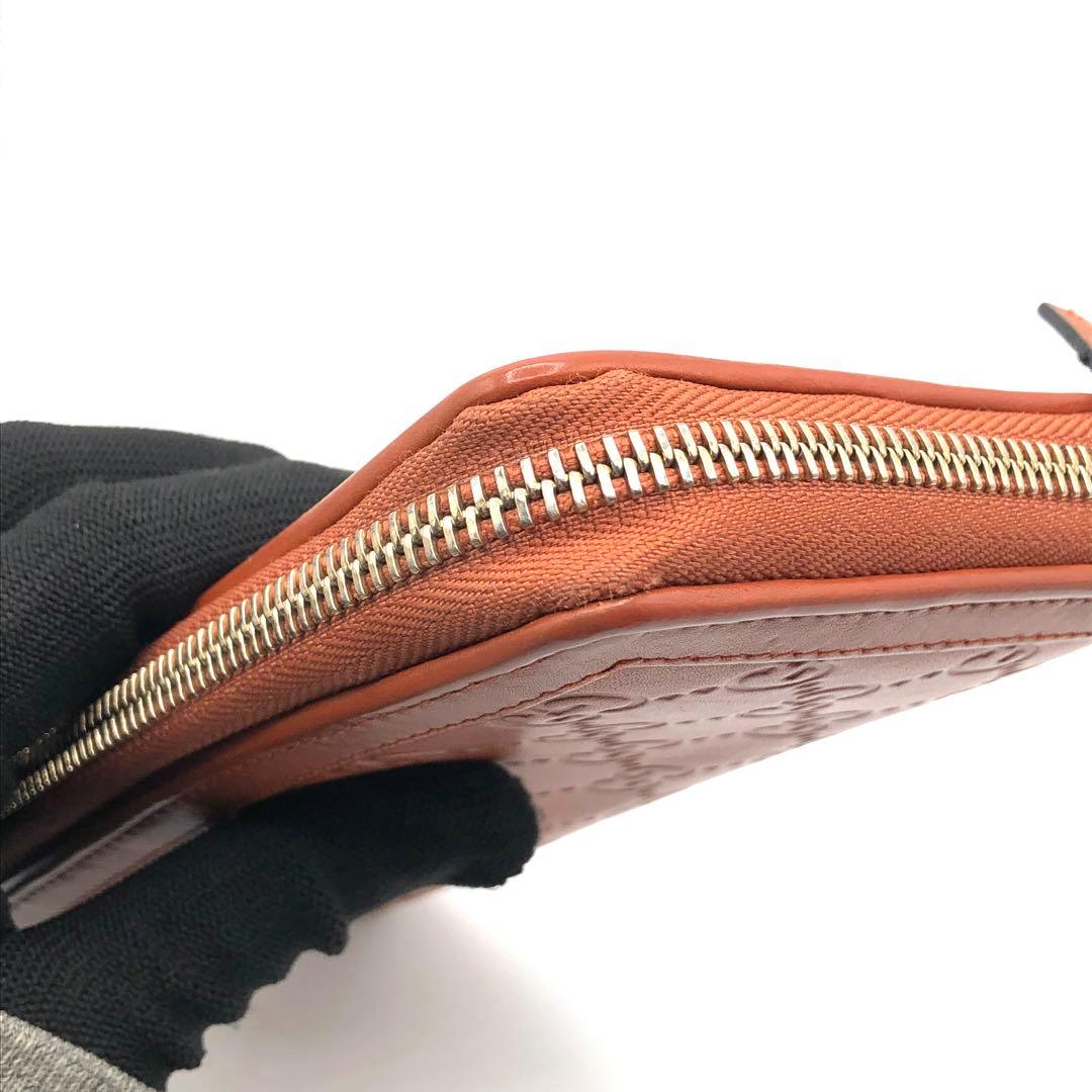 グッチ GG シマ インターロッキング 長財布 ラウンドジップ レザー