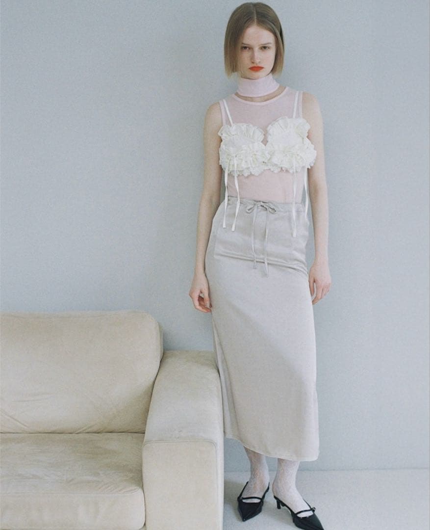 トップス RONEPARK Frill pocket bustier (white)