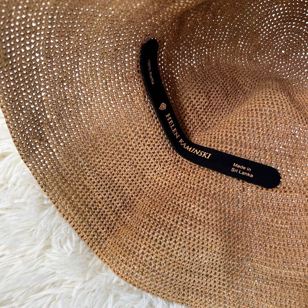 美品★ヘレンカミンスキー ハット ライトブラウン ストローハット a
