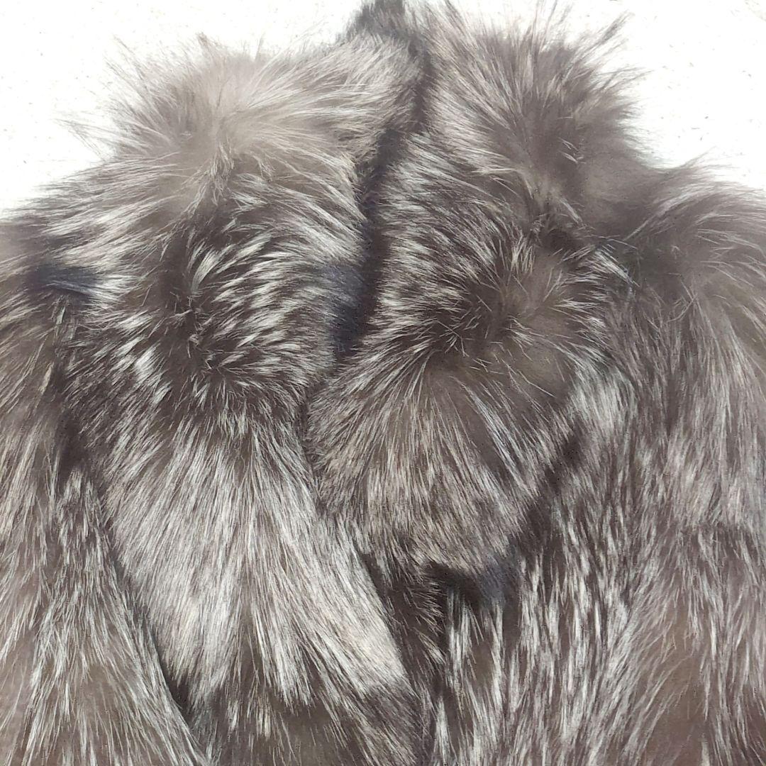 値下げ中2-25【高級毛皮】シルバーフォックスファーコート　サイズ11