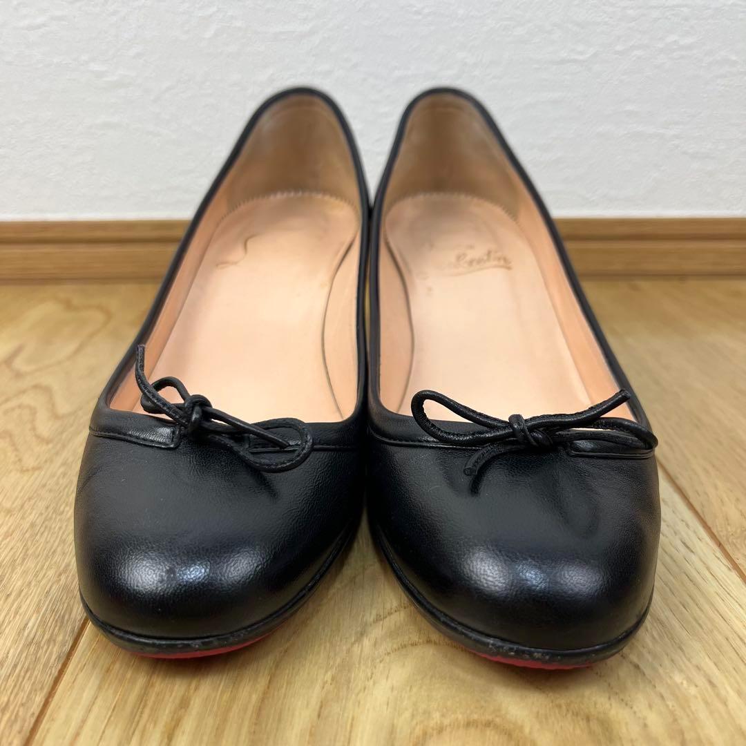 クリスチャンルブタン マルシアヴァラ レザー リボン付 パンプス 35.5 黒