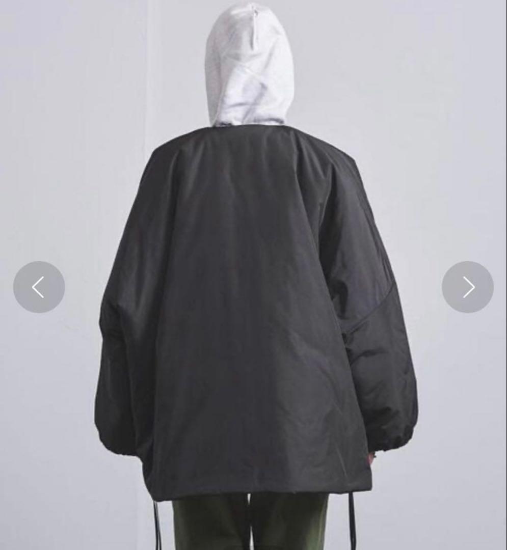 HYKE OXFORD COLLARLESS BIG JACKET 黒　サイズ1