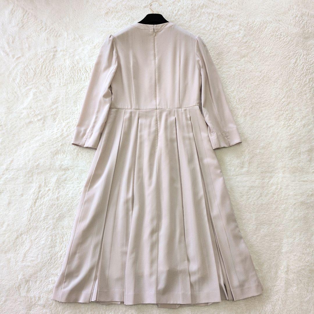 セルフォード ボウタイプリーツワンピース　セレモニー　ライトベージュ　M