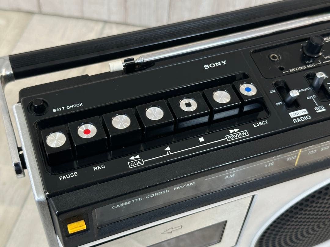 【動作品】希少レアカラー白SONY ラジカセ CF-1980 昭和レトロラジオ