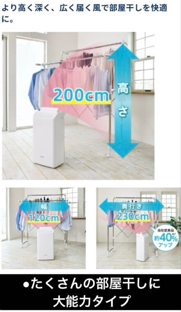 【未使用に近い・本日限定値下価格】コロナ 衣類乾燥除湿機 CD-WH1823-W