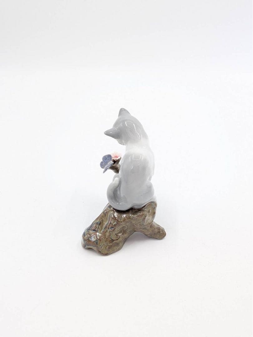 リヤドロ LLADRO 猫と花 フィギュリン 置物 箱付き
