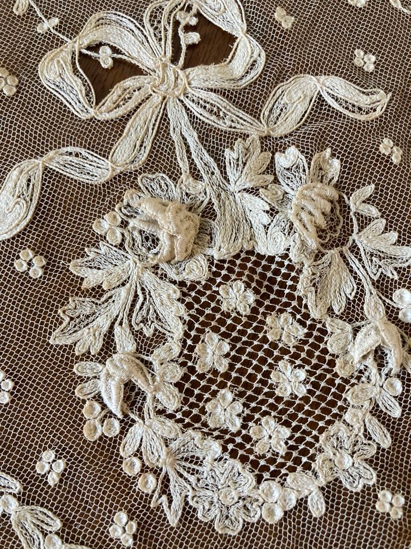 フランスアンティーク立体の花びら チュールレース ウエディング用 花かご&リース