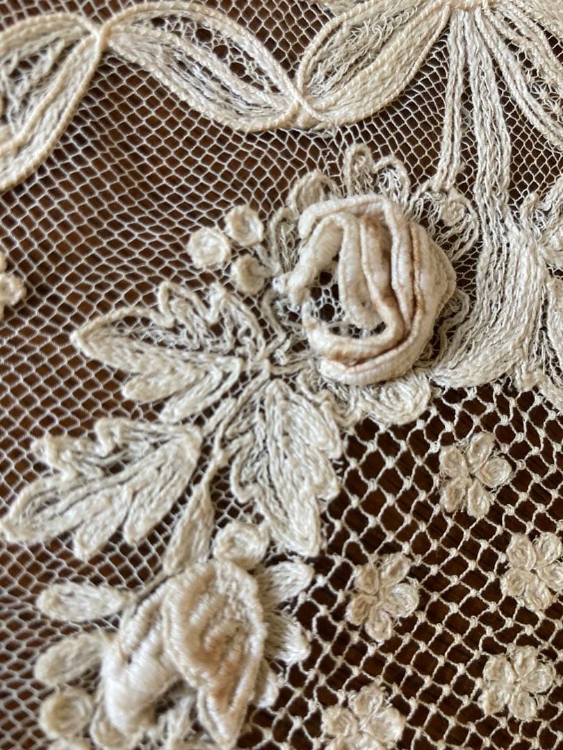 フランスアンティーク立体の花びら チュールレース ウエディング用 花かご&リース