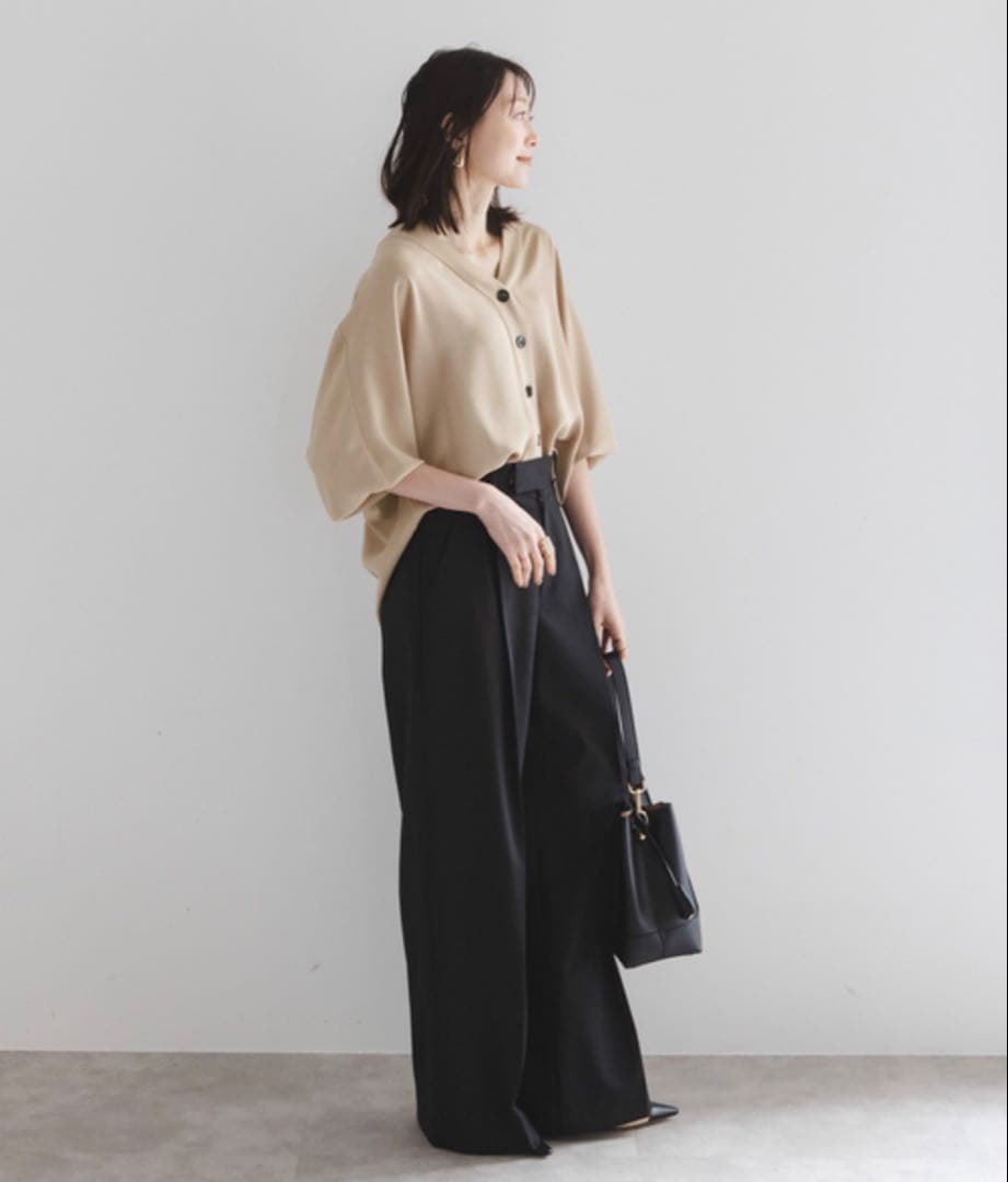 noble ブラウス シャツ エステルダブルクロスカーデブラウス