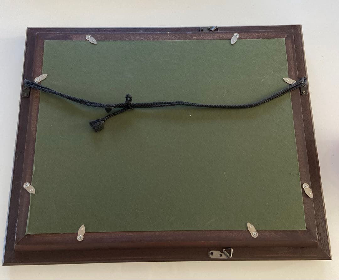 絵画　山本彪一　山里風景　4号　金色フレーム