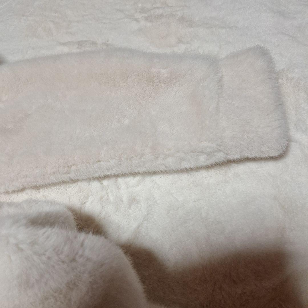 ファーコート ミンク/カシミヤ混 もこもこ ロング丈 毛皮ジャケット