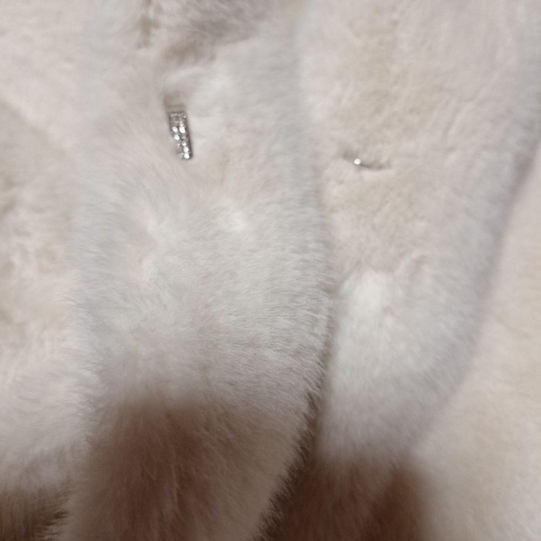 ファーコート ミンク/カシミヤ混 もこもこ ロング丈 毛皮ジャケット