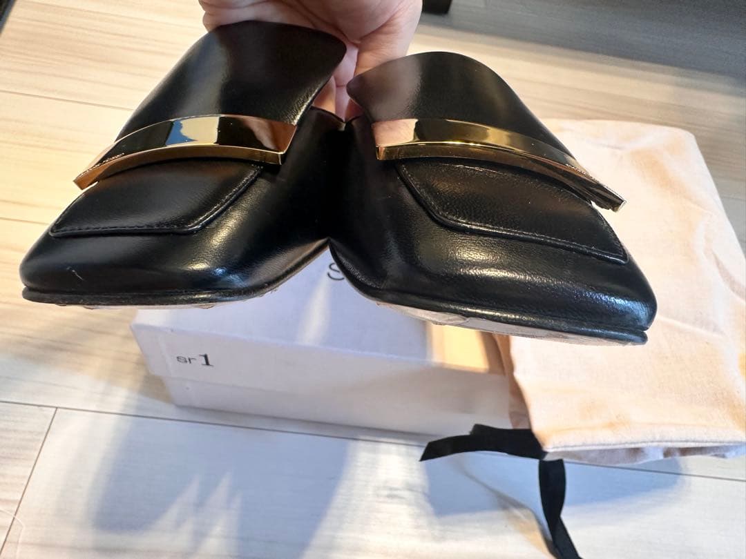 未使用　Sergio Rossi sr1 ブラックミュール 35.5