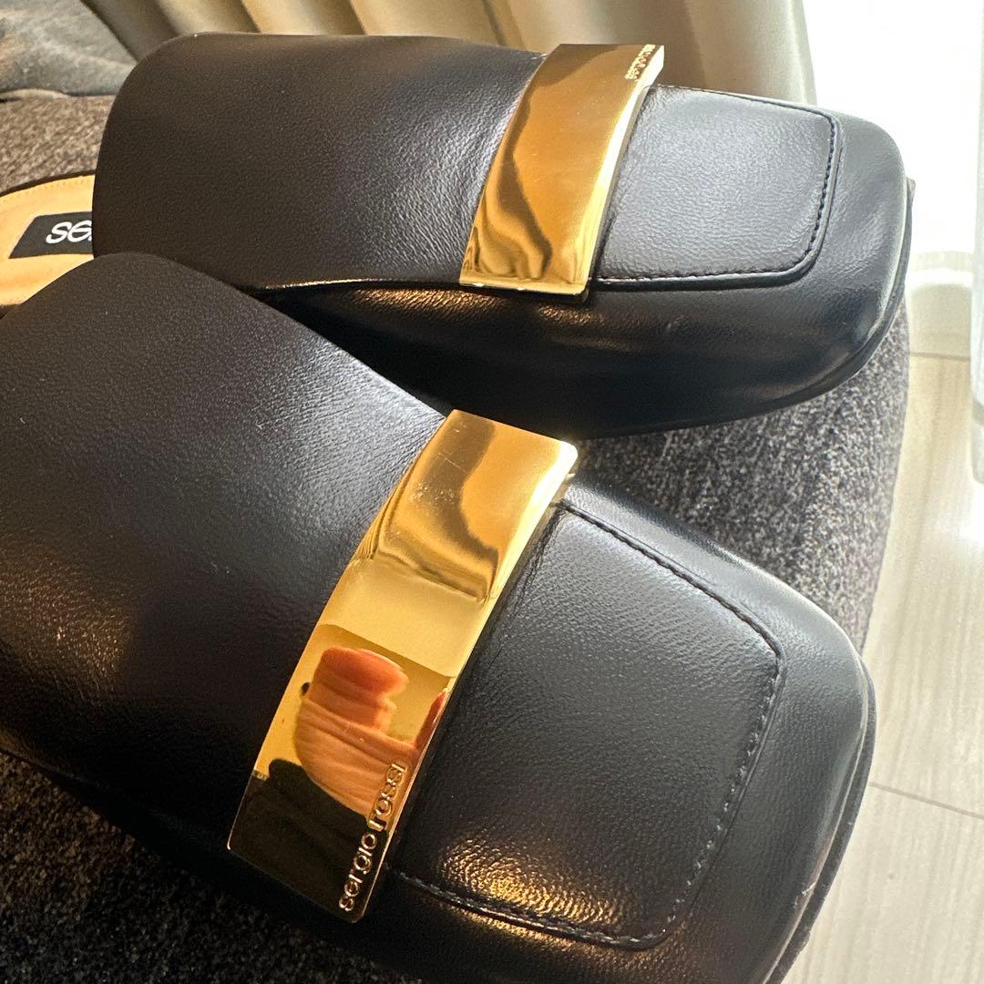 未使用　Sergio Rossi sr1 ブラックミュール 35.5