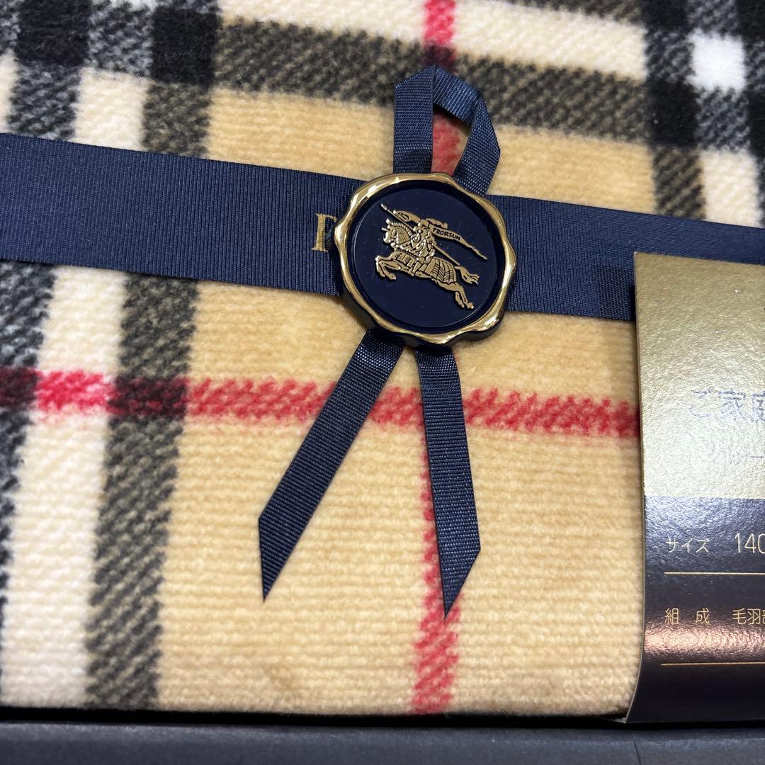 Burberry 純毛毛布ウール100% 綿毛布　2枚セット