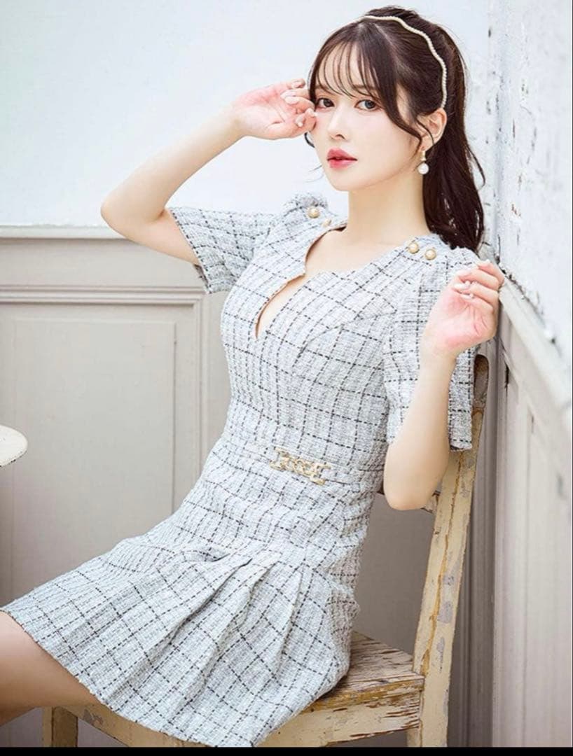 JEWELS ツイードワンピースドレスM