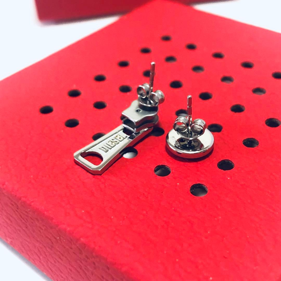 美品 DIESEL ファスナー ラウンド ピアス セット F252007