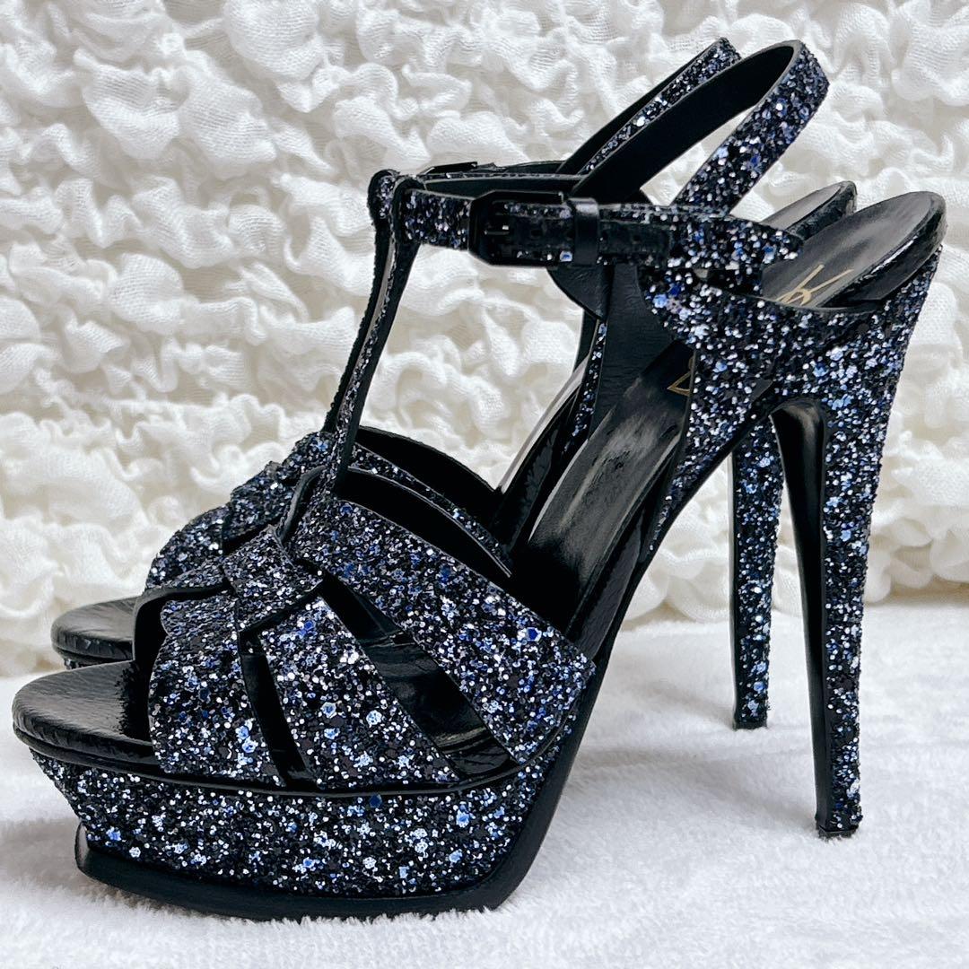 希少✨️ サンローラン サンダル トリビュート ラメ グリッター スパンコール