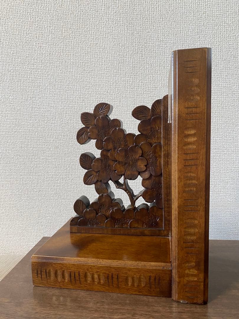 ⭐︎軽井沢彫⭐︎木製 花彫刻⭐︎ブックスタンド⭐︎本立て