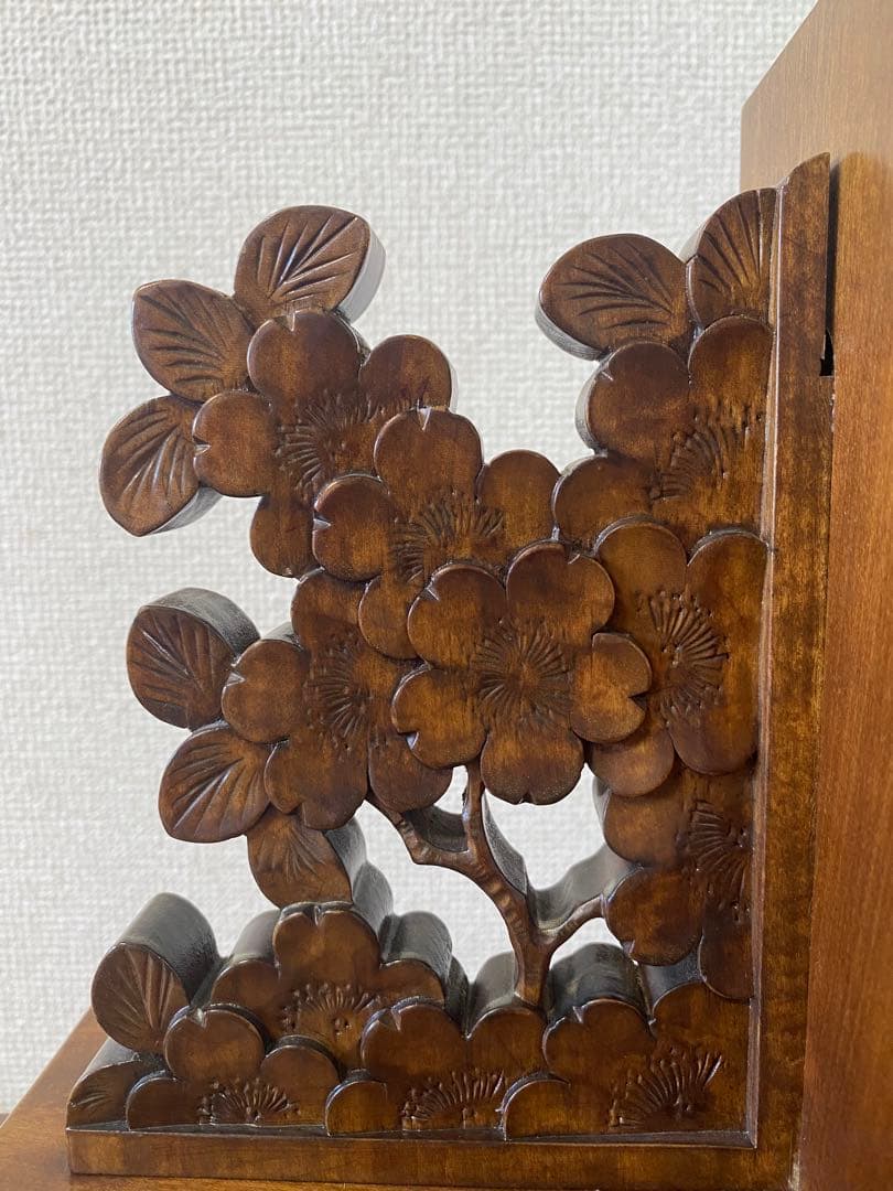 ⭐︎軽井沢彫⭐︎木製 花彫刻⭐︎ブックスタンド⭐︎本立て