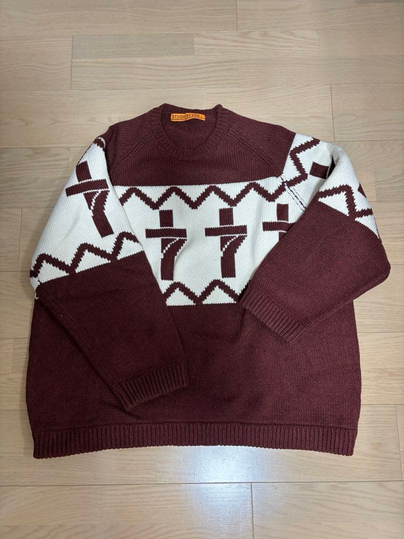 STUDIO SEVEN ワインレッド色 セーター L