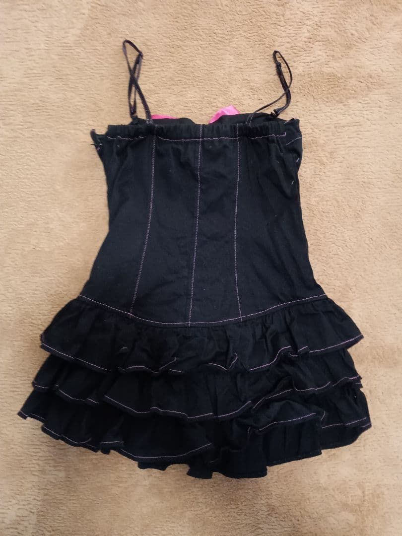 大特価 MA＊RS Sugar Gloss 黒 ノースリーブ ミニワンピース