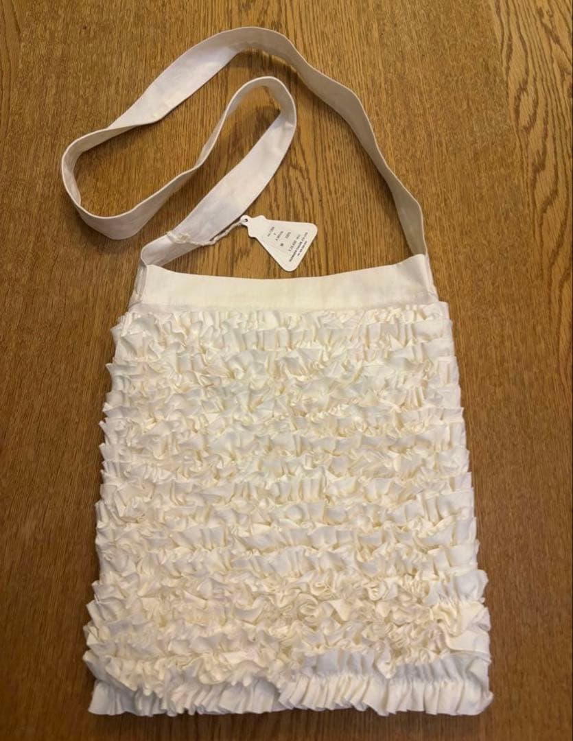 R&D.M.Co- オールドマンズ/コットンフリルショルダーバッグ 白