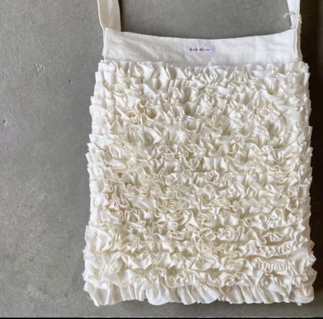 R&D.M.Co- オールドマンズ/コットンフリルショルダーバッグ 白