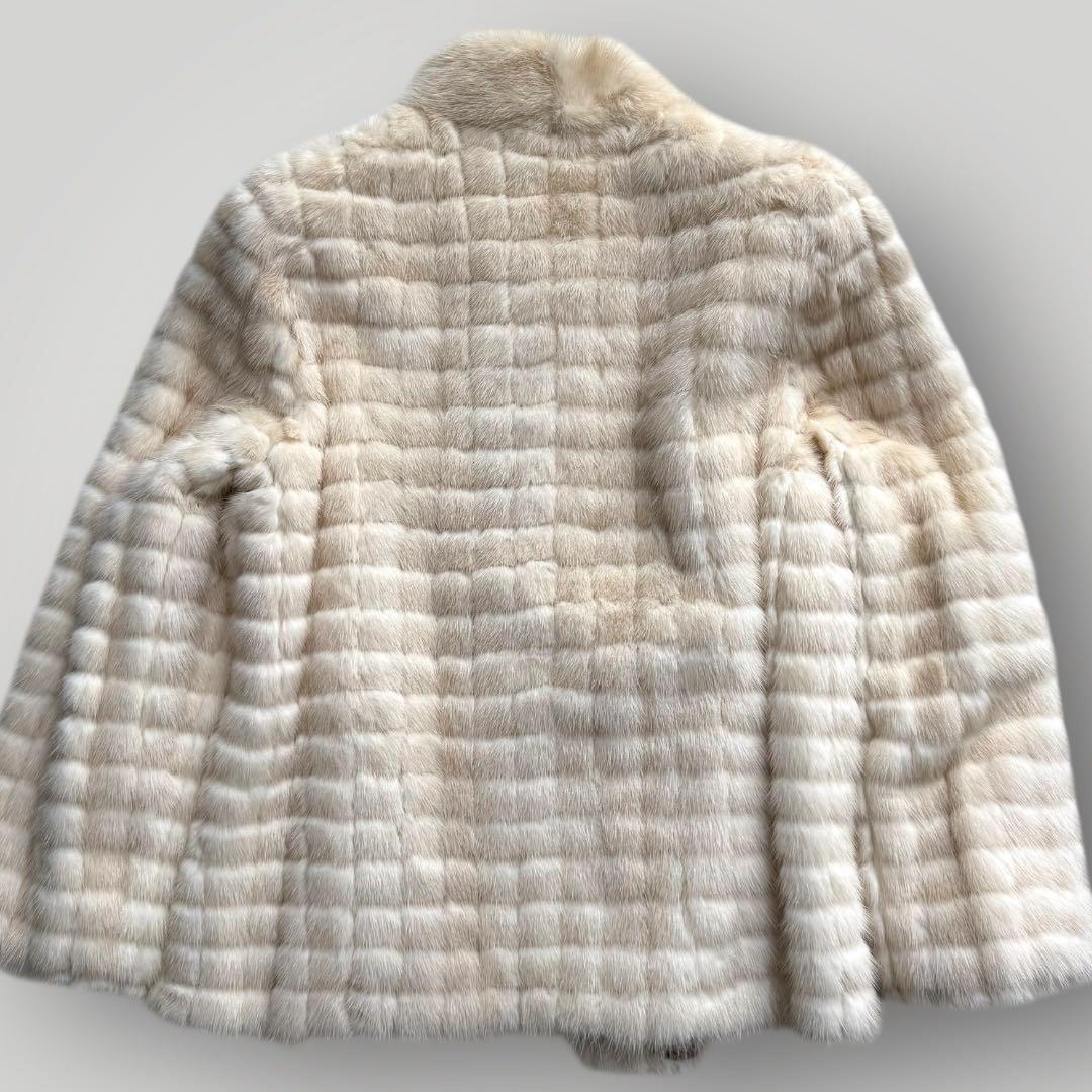 本毛皮☆ホワイトミンク MINK ファーコート SilverBlu 毛艶◎