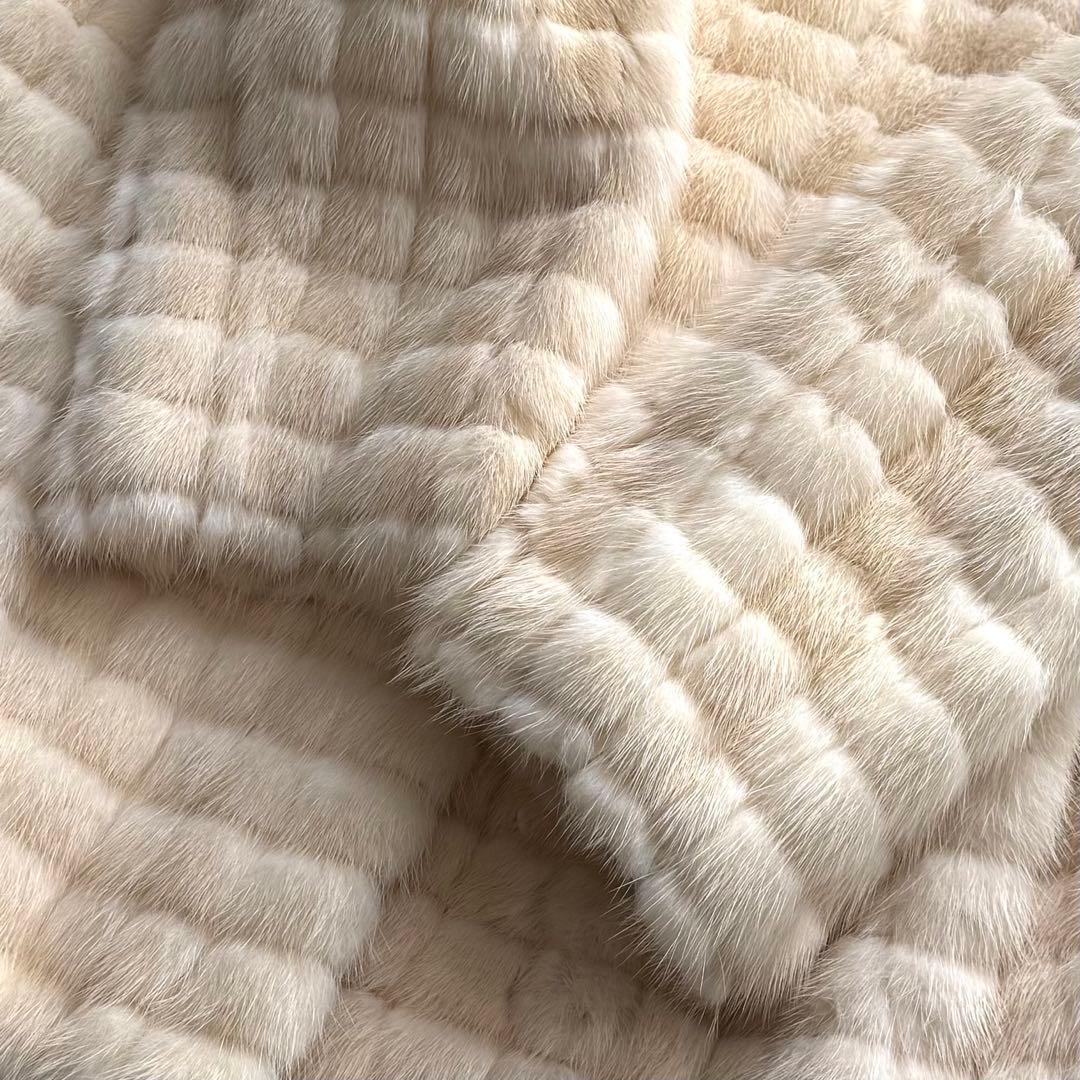 本毛皮☆ホワイトミンク MINK ファーコート SilverBlu 毛艶◎