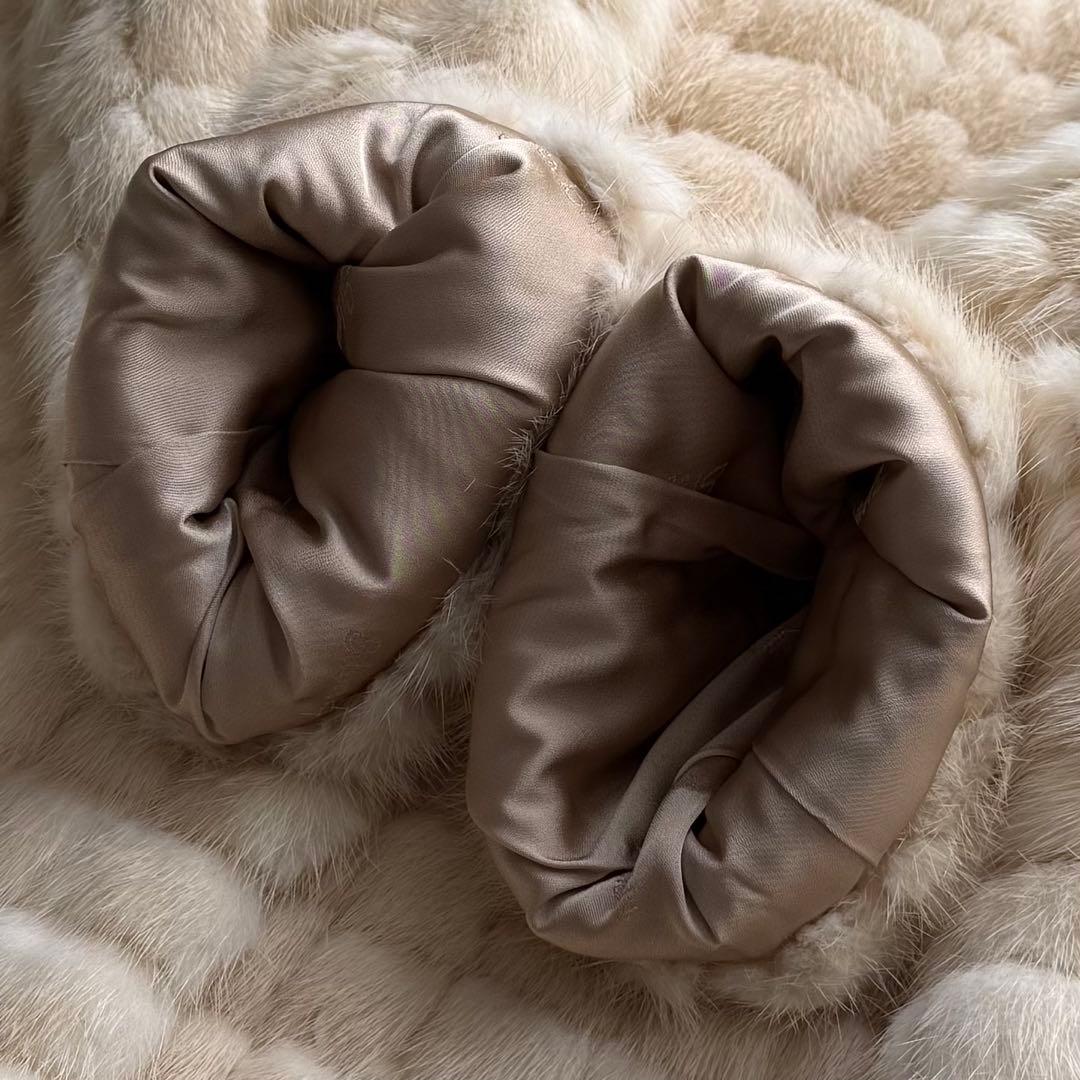 本毛皮☆ホワイトミンク MINK ファーコート SilverBlu 毛艶◎