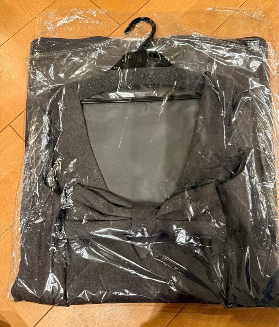 グレーリボンジャンパーワンピース♡OBLI♡新品