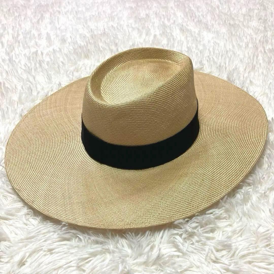 CHANEL シャネル ココマーク付き ストローハット ロングブリム
