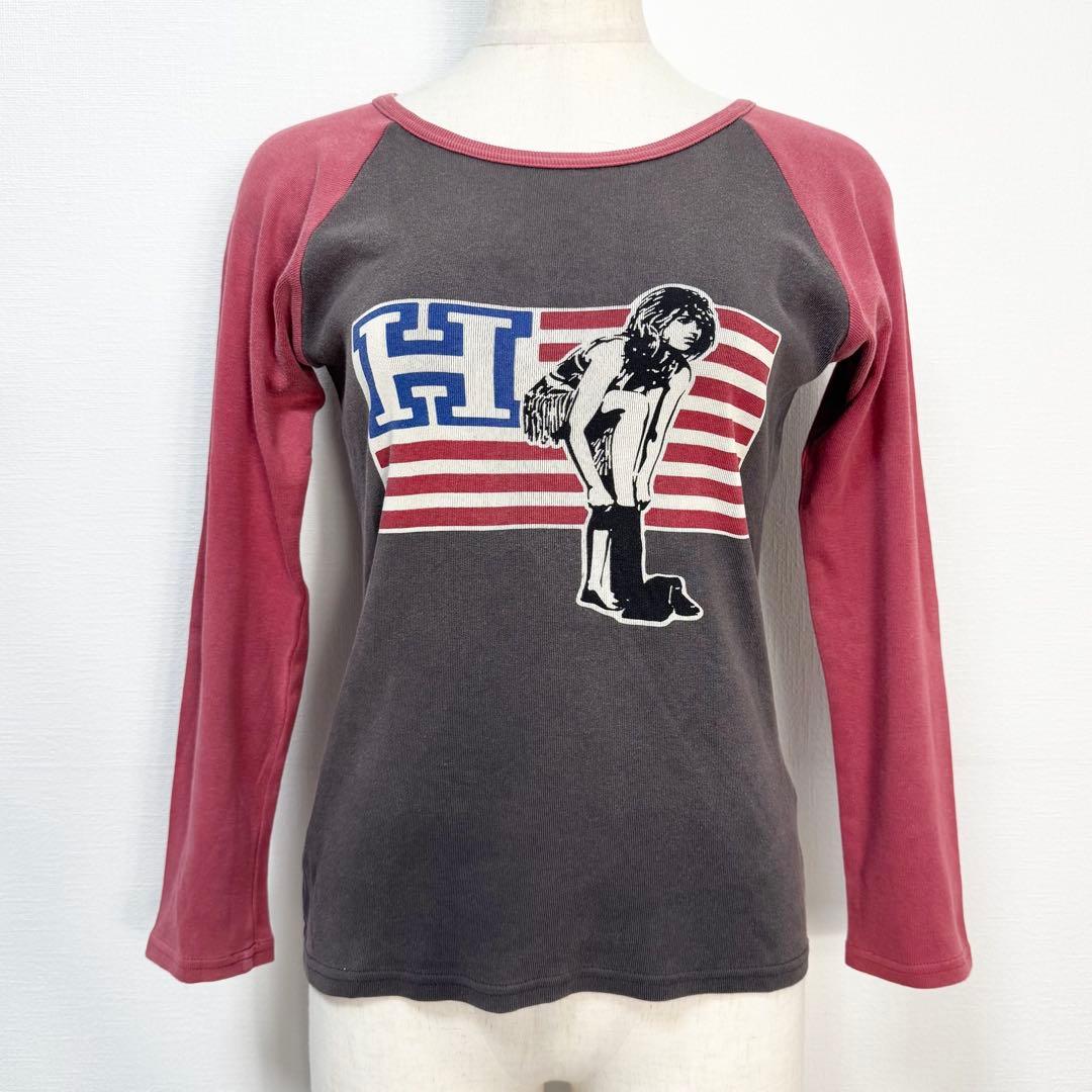 y2k❤️ 00s HYSTERIC GLAMOUR 星条旗 ガール ロゴ ロンT