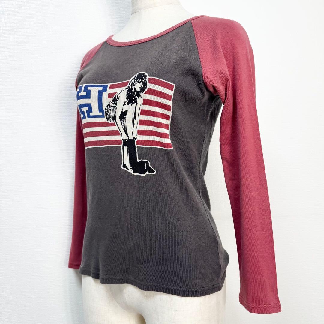 y2k❤️ 00s HYSTERIC GLAMOUR 星条旗 ガール ロゴ ロンT