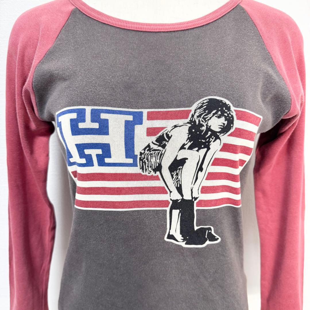 y2k❤️ 00s HYSTERIC GLAMOUR 星条旗 ガール ロゴ ロンT