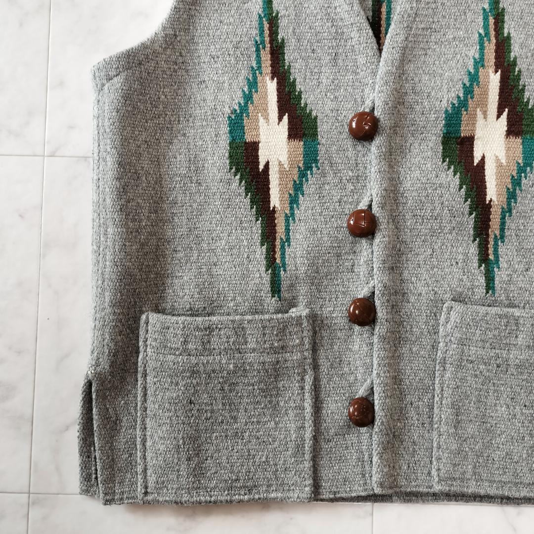 美品 オルテガ 人気カラーグレー 38 スクエアフロントチマヨベスト ポケット