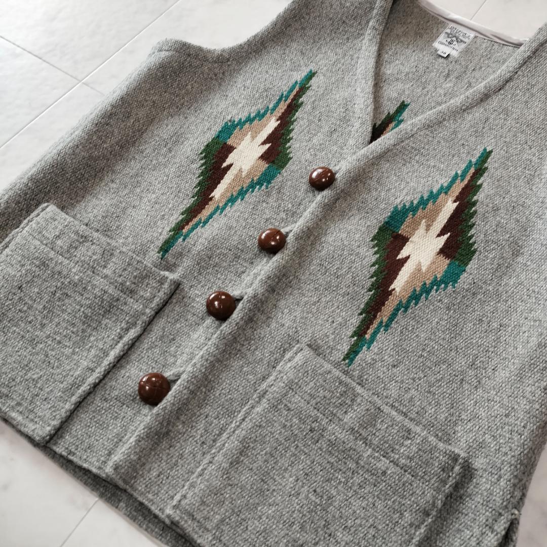 美品 オルテガ 人気カラーグレー 38 スクエアフロントチマヨベスト ポケット